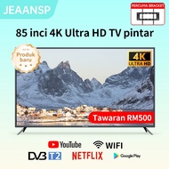 JEAANSP 4K Ultra HD Smart TV 65/75/85 inch DVB-T2 Voice Android14.0 TV WiFi/YouTube/Netflix/GooglePl