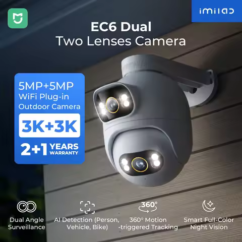 IMILAB New Outdoor Surveillance 3K+3K Dual Lens Camera 360° PTZ/Colour Night Vision/7/24 Work/MiHome