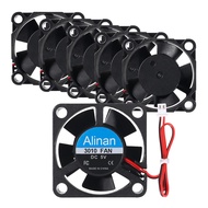 Alinan 6pcs 3010 5V Fan 30x30x10mm 2-pin Sleeve Bearing Brushless DC Cooling Fan 3D Printer Cooling 