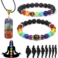 Habysedu Gelang Arus 7 Chakra Asli, Gelang Arus 7 Chakra, Kalung Pemegang Batu Kristal, Gelang 7 Cha