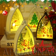 Christmas Themed Night Light with Handle - Portable Decor for Bedroom/Tabletop (LR1130 Batteries Inc