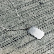 純銀 粗鍊 大 軍牌 項鍊 可客製姓名 S444