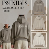 ESSENTIALS HOODIE SS25 METALLIC LOGO