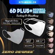 【ZERO DEGREE 6D PLUS DUCKBILL MASK HEADLOOP &amp; EARLOOP】10pcs/Pack 4Ply Adult 3D Duckbill Mask duckbill Medical Face Mask