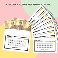 Target Envelopes for Saving 30 Days, 40 Days, 50 Days, 100 Days Saving Challenge Envelopes