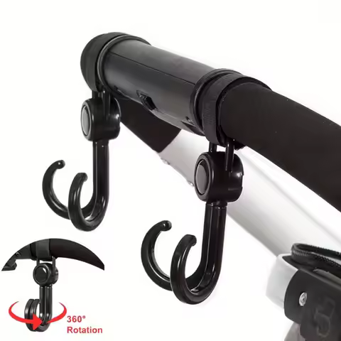 360° Rotating Multipurpose Stroller Hooks – Durable Cart & Bike Hanger, Organizer Accessory for Pare
