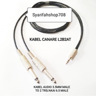 Kabel Canare L2B2AT Jack Aux 3.5mm Male M To 2 Akai Mono 0,5 Meter