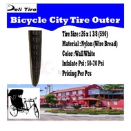 McMart Bicycle Classic Deli Bicycle Tire Outer 26 x 1 3/8 (Wall White) (1Pcs)
