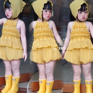 GIVE SCARF - {Genuine product - BabyBeer} Yellow bib set for baby/bib set + yellow shorts