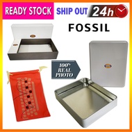 AUTHENTIC FOSSIL METAL BOX WALLET BOX DUST BAG ORIGINAL FOSSIL PACKING