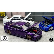 TIME MICRO 1/64 NISSAN GT-R R34 OPENABLE HOOD Unseal