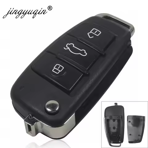 jingyuqin VVDI KD Flip Remote Car Key Shell Case 3 Button For AUDI A2 A3 A4 A6 A6L A8 TT XKA600EN B0