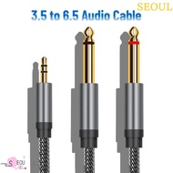 SEOUL 3.5mm To 6.35mm Audio Splitter Cable, Converter 2 in 1 3.5mm To 2 6.35mm Audio Cable, Durable 