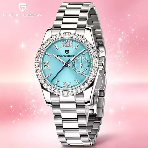PAGANI DESIGN Original 32 MM Women's Quartz Watch VH65 Sapphire Stainless Steel Fashion Diamond Set 