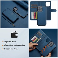 Case for iPhone 17 Air 16e 16 15 14 Plus 13 12 Pro Max 2 in 1 Detachable Magnetic Wallet PU Leather 