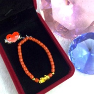 24K gold piyao coral bracelet