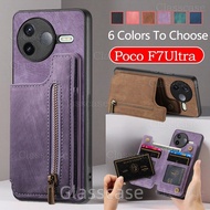 Case For Xiaomi poco F7 F 7 Pro Ultra F7Pro F7Ultra PocoF7 PocoF7Pro PocoF7Ultra Retro Leather Zippe