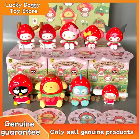 TOPTOY Official Sanrio Strawberry Candy Mini Blind Box Keychains Hello Kitty My Melody Pompompurin B