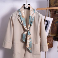 XUANXUAN | Khăn choàng lụa dài mỏng mùa hè phong cách Hàn Quốc đa năng thắt lưng khăn quàng cổ buộc 