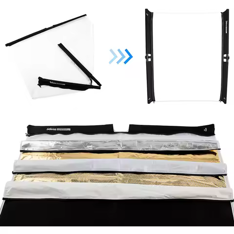 Selens 7-In-1 Reflector Set Foldable Photography Light Reflective Screen + Aluminium Stand + Bag For