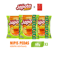 [Paket isi 3] Japota Keripik Kentang Nipis Pedas 68gr