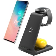 3 In 1 QI Wireless Charger Pad Dock Station Stand for Samsung S20 S21 Galaxy Watch 3 Active 2 Gear S