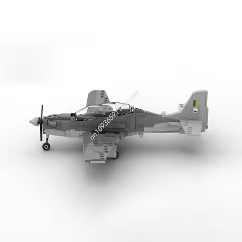 387PCS MOC War Series Embraer EMB-312/T-27 Tucano Warplane Model Building Blocks Stacking Bricks Cre