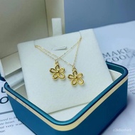 🔥Pure gold999Galsang Flower Pendant5GHard Pure Gold Sakura Necklace Popular
