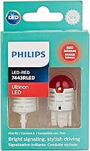 Philips Automotive Lighting 7443RLED Ultinon LED Bulb (Red), 2 Pack