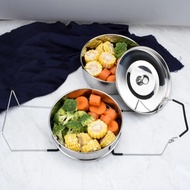 【Stylish】 Behogar Stackable Stainless Steel Pressure Cooker Steamer Pans With Sling For 5-6 Quart Instant Cooking Pot Accessories