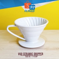 Ceramic Dripper V60 Pour over Coffee Drip Coffee V60 White Ceramic