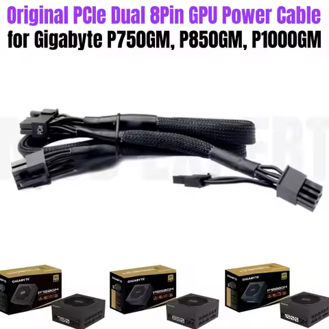Original Gigabyte PCIe Dual 8Pin 6+2Pin GPU Graphic Card Modular Power Cable for GP-P750GM, GP-P850G