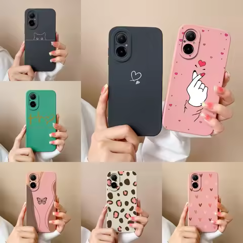Cases For Oppo Realme C67 4G Colorful Love Heart Liquid High Qualtiy Soft Phone Cover For Oppo C67 O