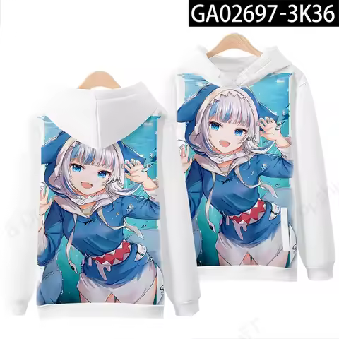 Men Hoodies Hololive VTuber Gawr Gura Anime 3d Print Hoodie Men Women Fashion Hoodie Sweatshirt Cosp