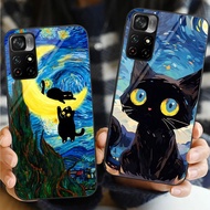 van gogh cat 04 Glass Phone Case For POCO F3 F4 F5 M3 M4 M5 M6 4G X3 X4 GT NFC X5 X6 PRO 5G