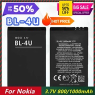 BL-4U Battery 3.7V 800/1000mAh Rechargeable Cell for NokiaX9 X6m X1-01 X6 N900 C3 5800 5230 5233 523