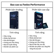 Bao cao su nam Feelex 0.03 Performance Premium kéo dài thời gian quan hệ - Hộp 10 bcs