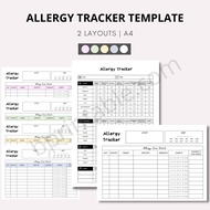 [PDF] Allergy Tracker, Planner Inserts, Health Journal