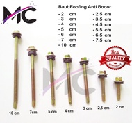 Baut Atap 2cm 3cm 4cm 5cm 6cm 7cm 10cm per 10 pcs Baut Roofing Sekrup Baja Ringan Spandek Alderon On