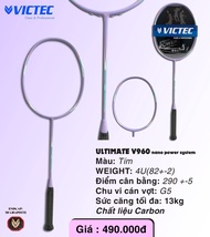 Vợt cầu lông Victec chính hãng 84g 4U/G5 khung nhẹ căng dây theo yêu cầu