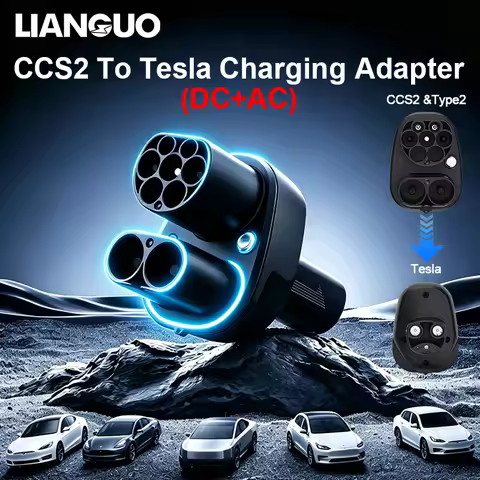 CCS2 Type2 to Tesla EV Charger Adapter AC 32A DC 400A Car Charging 500V-1000V DC 110V-250V AC for Te