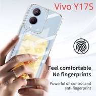 Phone Case Vivo Y17s Y 17S New 2023 With Card Holder Slot Transparent TPU Soft Phone Casing Vivo Y17s 2023 Protective Cover Case