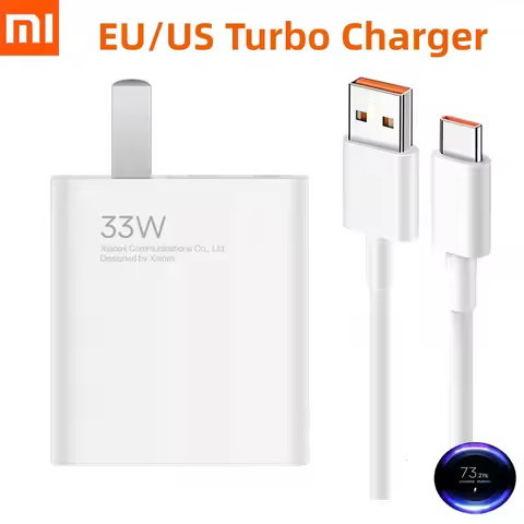 Original Xiaomi 33W Charger Turbo Fast Charge Adapter 6A 1/1.5/2M Type C Cable for Redmi Note K40 Mi