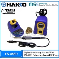 HAKKO FX-888D Digital Soldering Station With FX-8801 Soldering Iron (UK Plug)