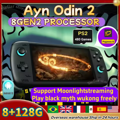 Ayn Odin 2 Retro Handheld Game Console 6" IPS Screen 8G+128G Android13 512G Bluetooth Portable Conso