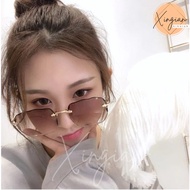 X-I SHOP Crystal Lace Rimless Sunglasses Net Beauty Non-Collision Anti-UV400 3960