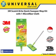 [SG SHOP SELLER] 3M Scotch Brite Quick Sweeper Mop Kit with 1 Microfiber Cloth