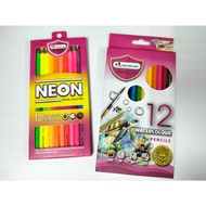 MASTERART 12 COLOUR PENCIL NEON & 12 WATERCOLOUR PENCIL