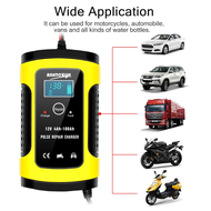 Car Dry Lead Acid Battery Charger 12V6A Full Automatic Intelligent Pulse Repair Replenisher Auto Parts Tools Digital LCD Display