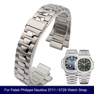 25*13mm Stainless Steel Watch Strap Bracelet Silver Metal Watch band with Folding Clasp For Patek Ph